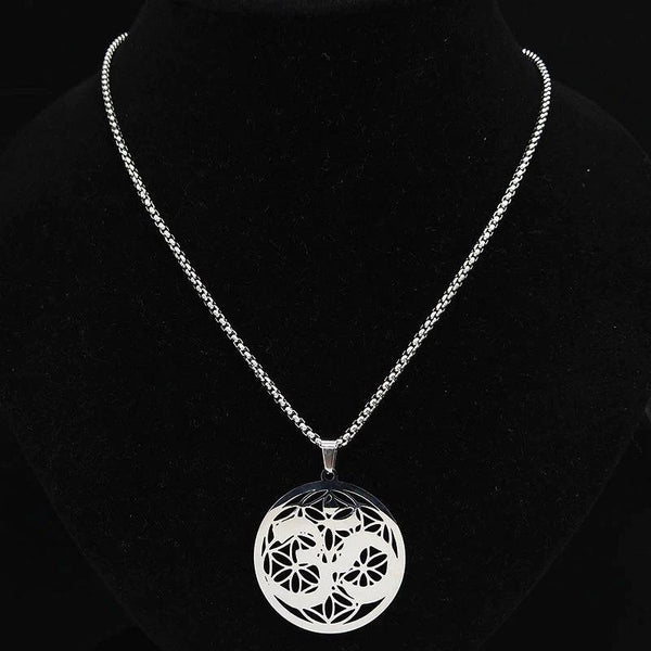 SIlver Flower or Life Necklace - Moonlight of Eternity