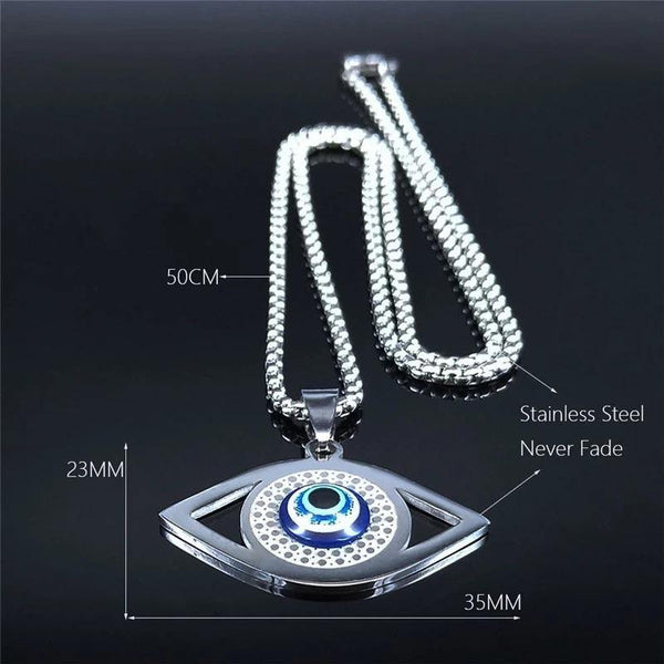 Evil Eye Necklace of Protection Geometry Moonlight of Eternity