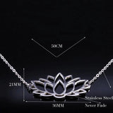 Silver Lotus Necklace of Inner Peace - Moonlight of Eternity