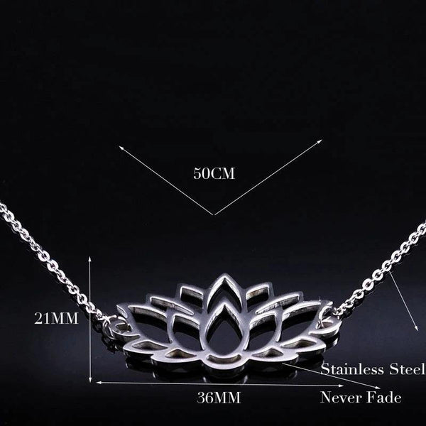 Silver Lotus Necklace of Inner Peace - Moonlight of Eternity