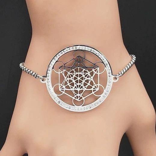 Metatron's Cube Crystal Bracelet - Moonlight of Eternity