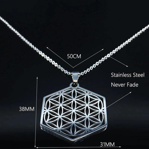Sacred Flower of Life Necklace - Moonlight of Eternity