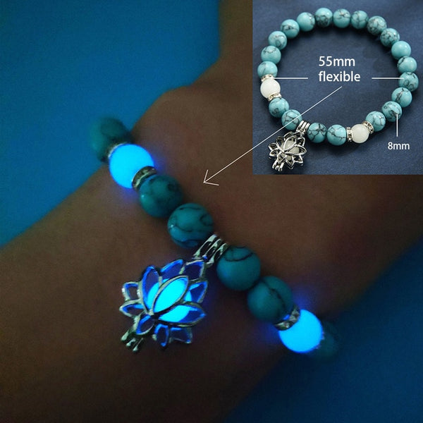 glow in the dark lotus bracelet
