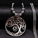 silver tree of life necklace - Moonlight of Eternity