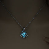 glow in the dark lotus necklace