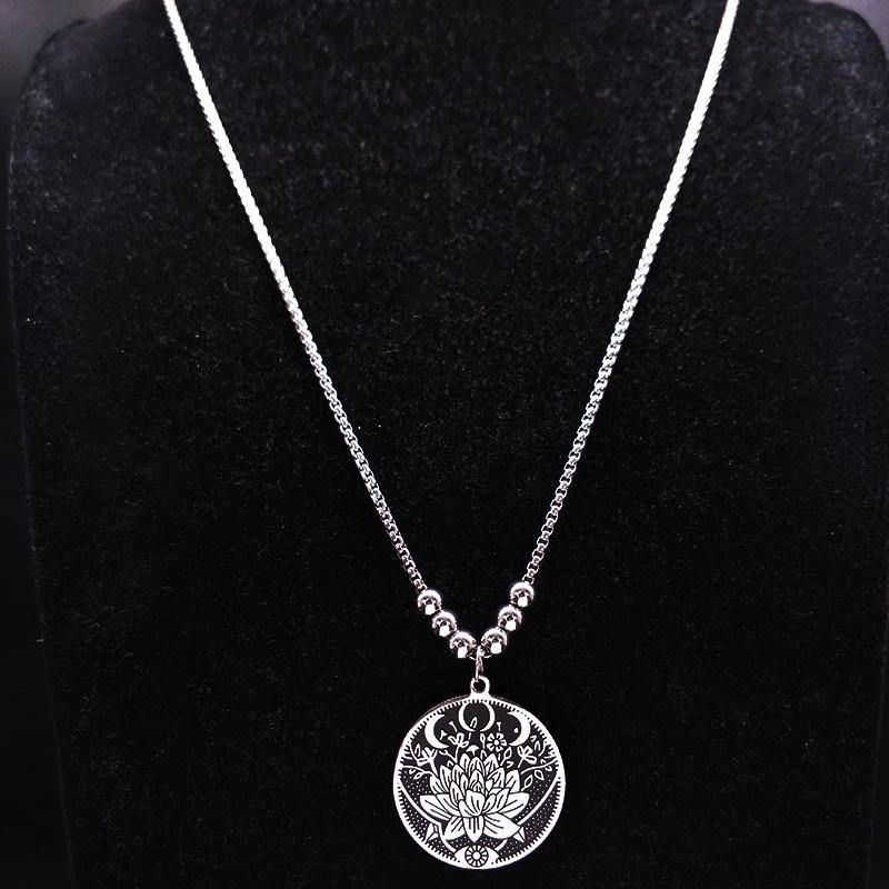 Lotus Flower Necklace, Moon Phase Pendant, Gothic Jewelry - Oddities For  Sale has unique