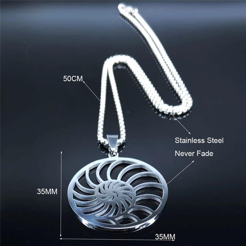 Spiral Silver Necklace of Inner Being - Moonlight of Eternity