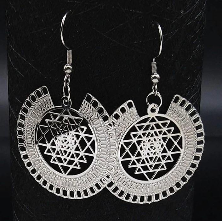 Sri Yantra  Earrings - Moonlight of Eternity