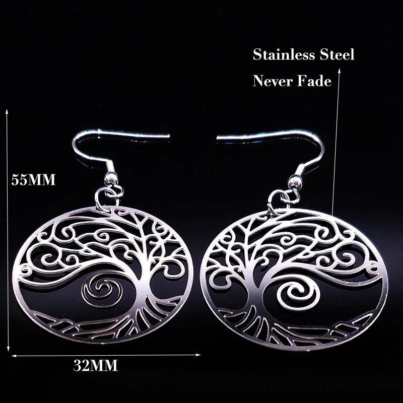 Tree of Life Jewelry Earrings of Grounding - Moonlight of Eternity