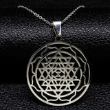 Sri Yantra Lotus Necklace - Moonlight of Eternity