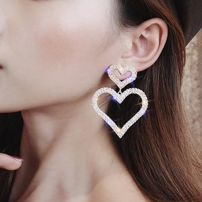 drop love heart earrings