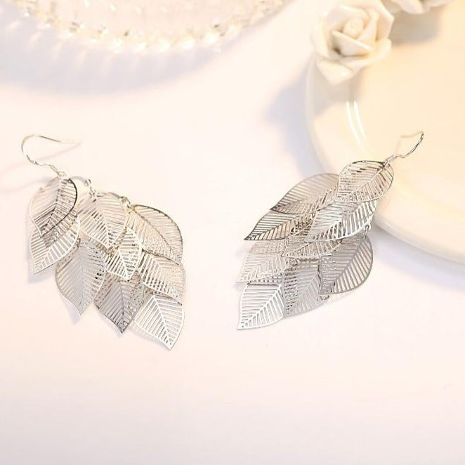 silver elven drop earrings