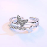 stacked butterfly ring