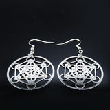 Metatron's Cube SIlver Earrings