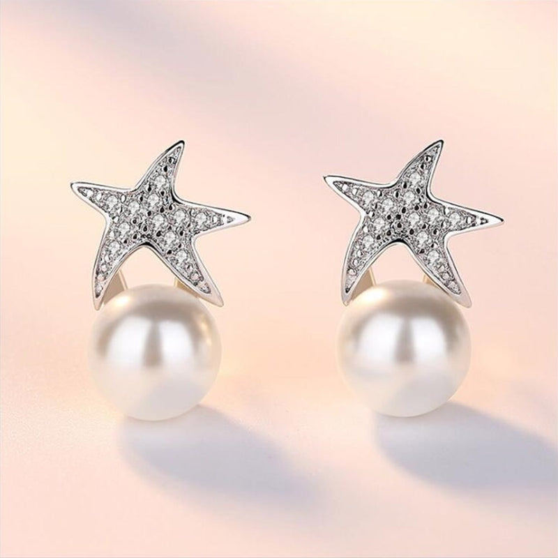 Star Pearl Earrings - Moonlight of Eternity