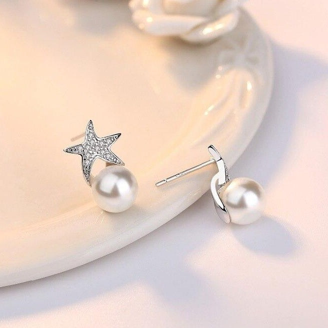 Star Pearl Earrings - Moonlight of Eternity