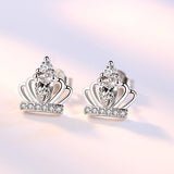 silver crown earrings